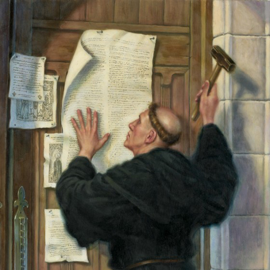 Martin Luther is nailing 95 thesis