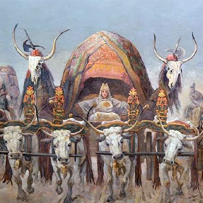 Arpad's Wife/ Árpád Feszty