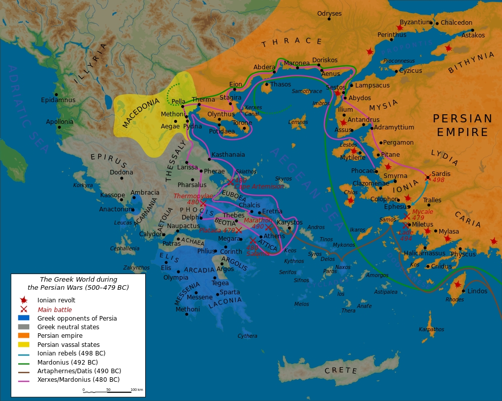 Map of Battle of Marathon