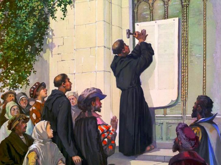 Martin Luther is nailing 95 thesis