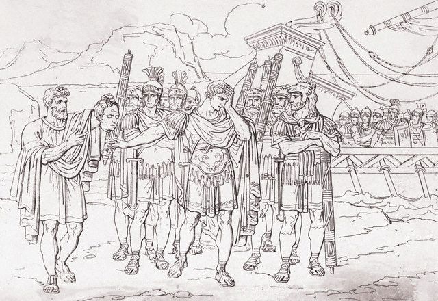 Head of Pompey is served to the Ceaser